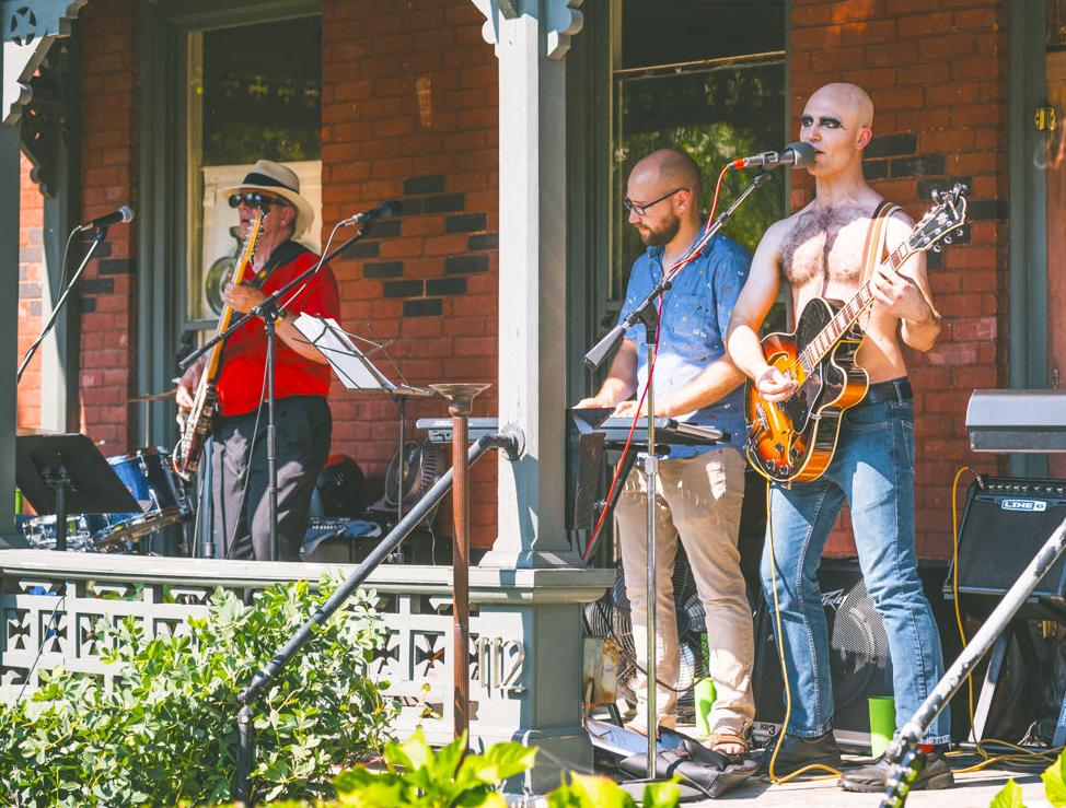 Kurt Riley performing at 2017’s Porchfest on Marshall Street. The festival takes places all daySunday, Sept. 22. (Photo by Casey Martin)